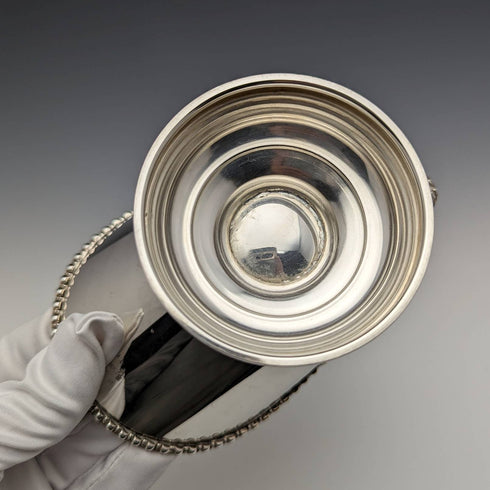 British vintage silver plate sugar bowl coal container design